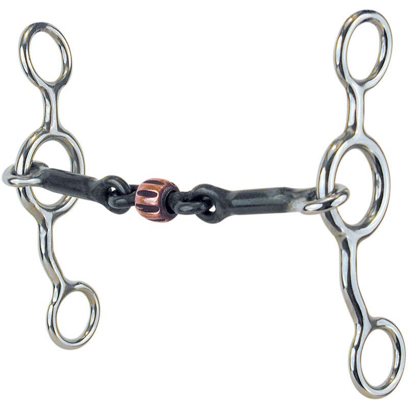 Smooth Sweet Iron Copper Roller Junior Cowhorse Gag Bit