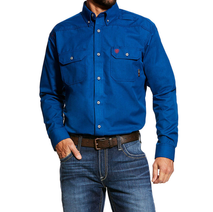 Mens FR Royal Blue Featherlight Long Sleeve Work Shirt