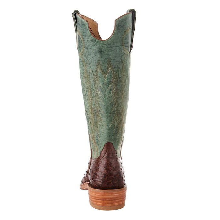 Rios Of Mercedes Men's Ride Ready Kango Tobac Full Quill Ostrich 15in. Jade Made Dog Top Boot