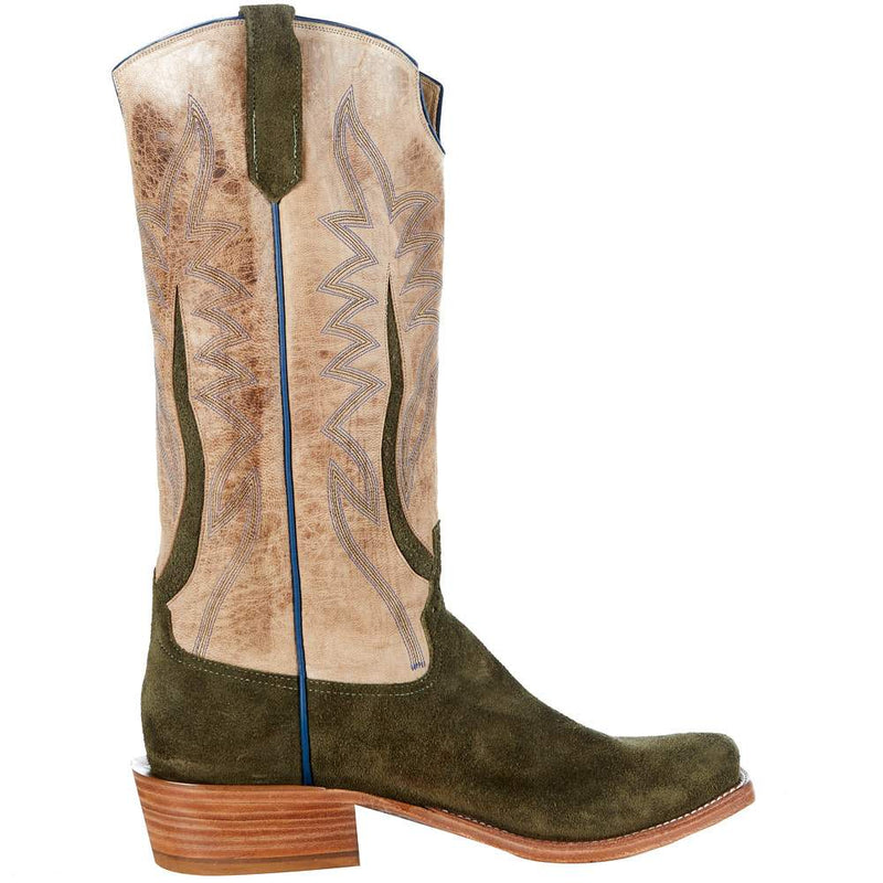 Rios Of Mercedes Men's Military Green Roughout 15in. Bone Mad Cat Top Boot