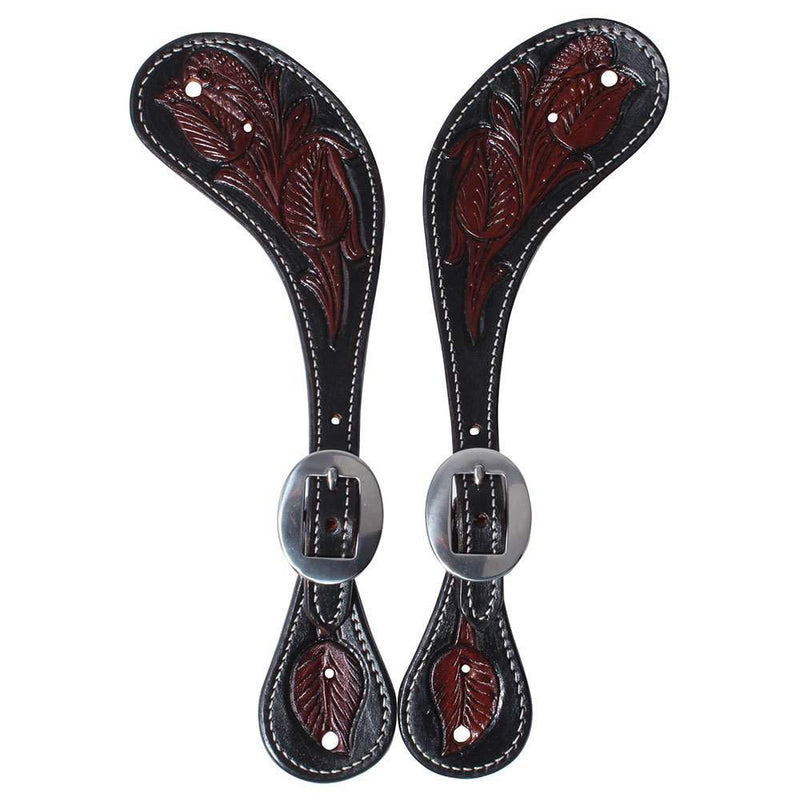 Professional's Black Floral Spur Straps