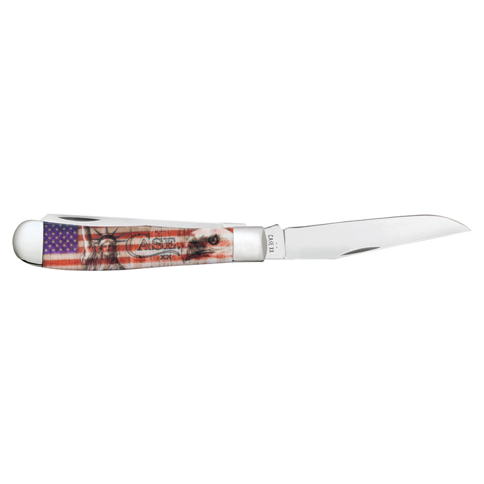 Case Patriotic CCI White Synthetic - Sm Trapper