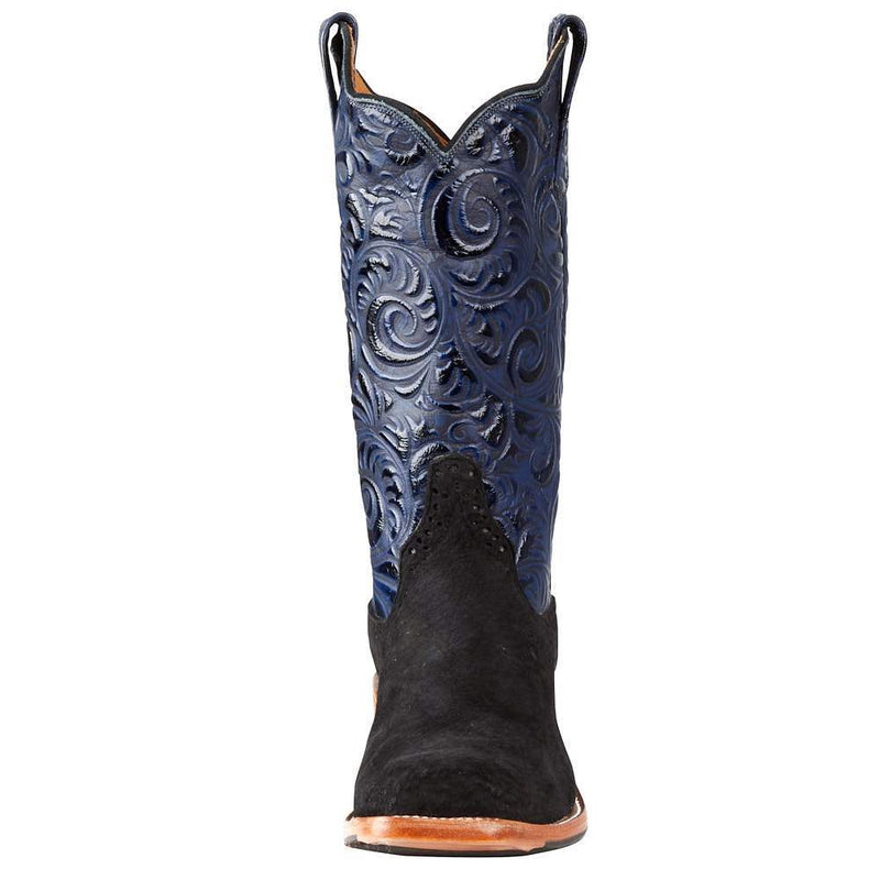 Rios Of Mercedes Men's Black Carpincho 13in. Midnight Navy Caracoal Top Boot