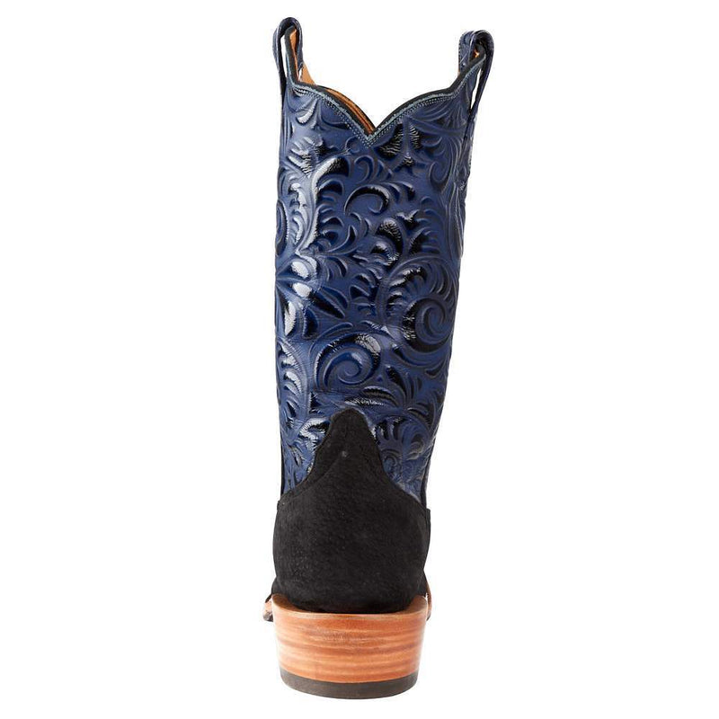 Rios Of Mercedes Men's Black Carpincho 13in. Midnight Navy Caracoal Top Boot