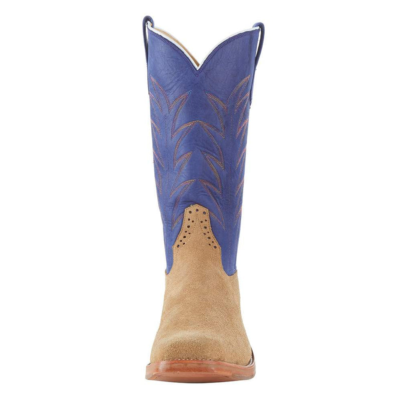 Rios Of Mercedes Men's RR Tan Crazy Horse Roughout 13in. Royal Blue Wyoming Top Cutter Toe Boot