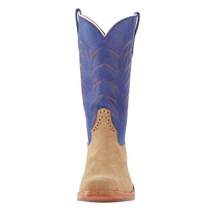 Rios Of Mercedes Men's RR Tan Crazy Horse Roughout 13in. Royal Blue Wyoming Top Cutter Toe Boot