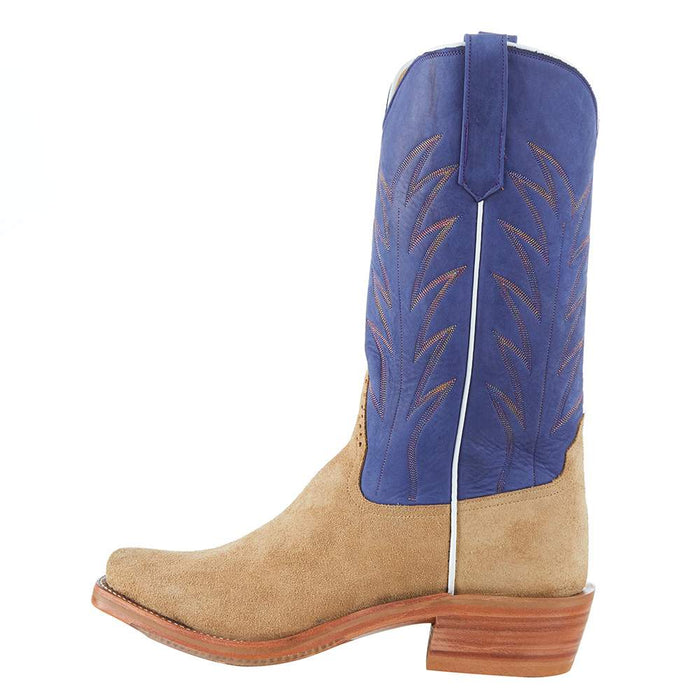 Rios Of Mercedes Men's RR Tan Crazy Horse Roughout 13in. Royal Blue Wyoming Top Cutter Toe Boot