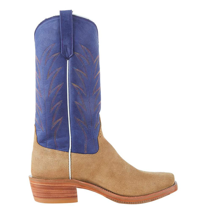 Rios Of Mercedes Men's RR Tan Crazy Horse Roughout 13in. Royal Blue Wyoming Top Cutter Toe Boot