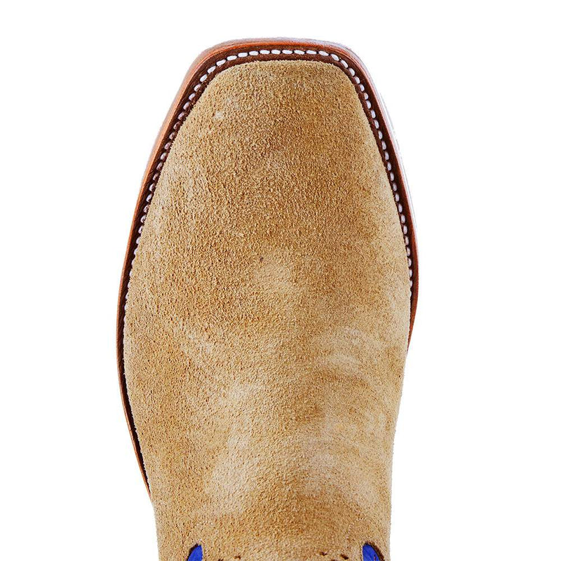 Rios Of Mercedes Men's RR Tan Crazy Horse Roughout 13in. Royal Blue Wyoming Top Cutter Toe Boot