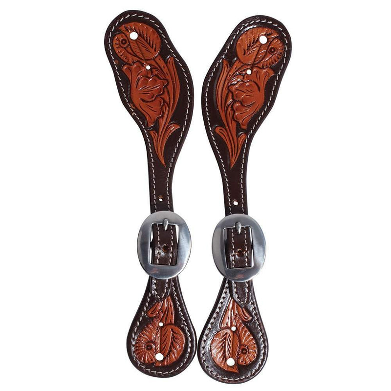 Professionals Choice Professional's Chocolate Floral Spur Straps