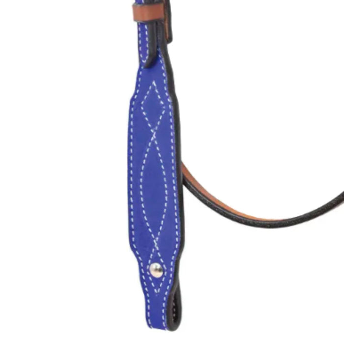 Circle Y Saddlery Marfa Lights Suede Royal Blue Browband Headstall