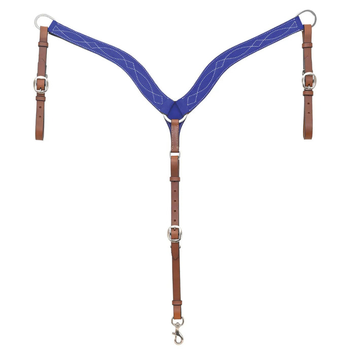 Circle Y Saddlery Marfa Lights Royal Blue Suede Breast Collar