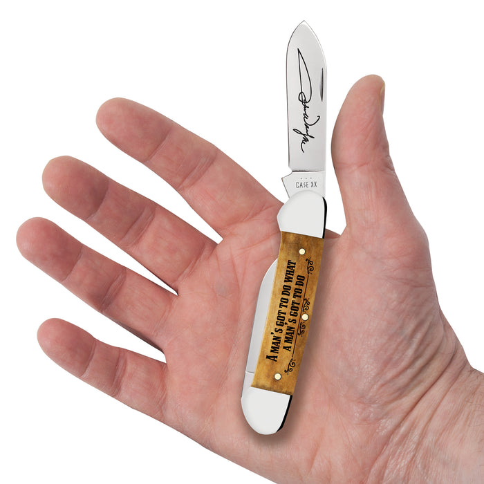 Case John Wayne Embellished Smooth Antique Bone Canoe Knife