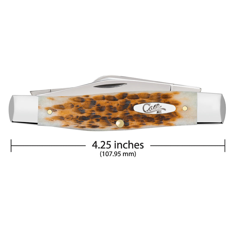 Case Amber Bone SS - Peach Seed Jig Large Stockman