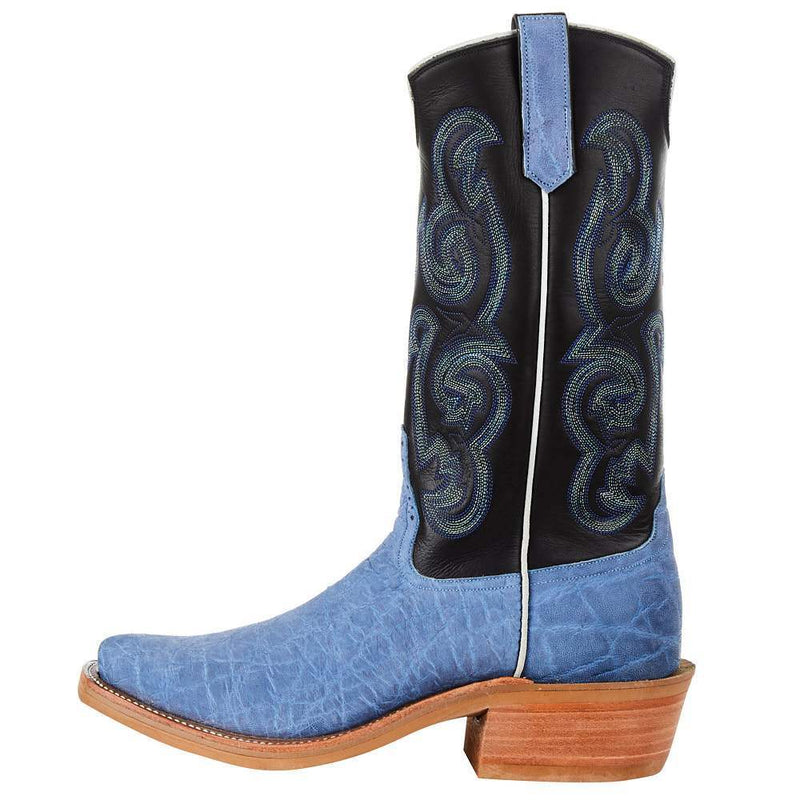 Rios Of Mercedes Men`s RR Blue Buffed Elephant 13` Black Top Cowboy Boot