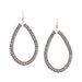 & Metallic Silver Disk Teardrop Earrings