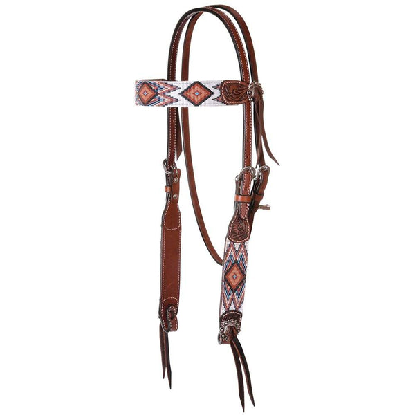 SCULPTOR ホルダーネック ブラウン Circle Y Saddlery Infinity Beaded Browband Headstall