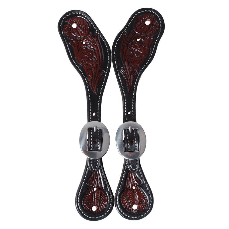 Professional's Black Floral Spur Straps