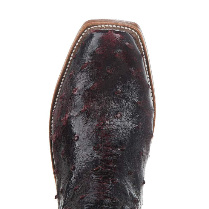 Rios Of Mercedes Women's Ride Ready Black Cherry Full Quill Ostrich 15 in. Black Embossed Top Cowgirl Boot