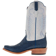 Rios Of Mercedes Men's Navy Vintage Python 13in Polar Buffamonte Cutter Toe Boot