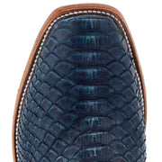 Rios Of Mercedes Men's Navy Vintage Python 13in Polar Buffamonte Cutter Toe Boot