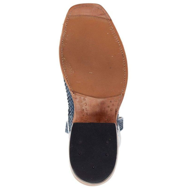 Rios Of Mercedes Men's Navy Vintage Python 13in Polar Buffamonte Cutter Toe Boot
