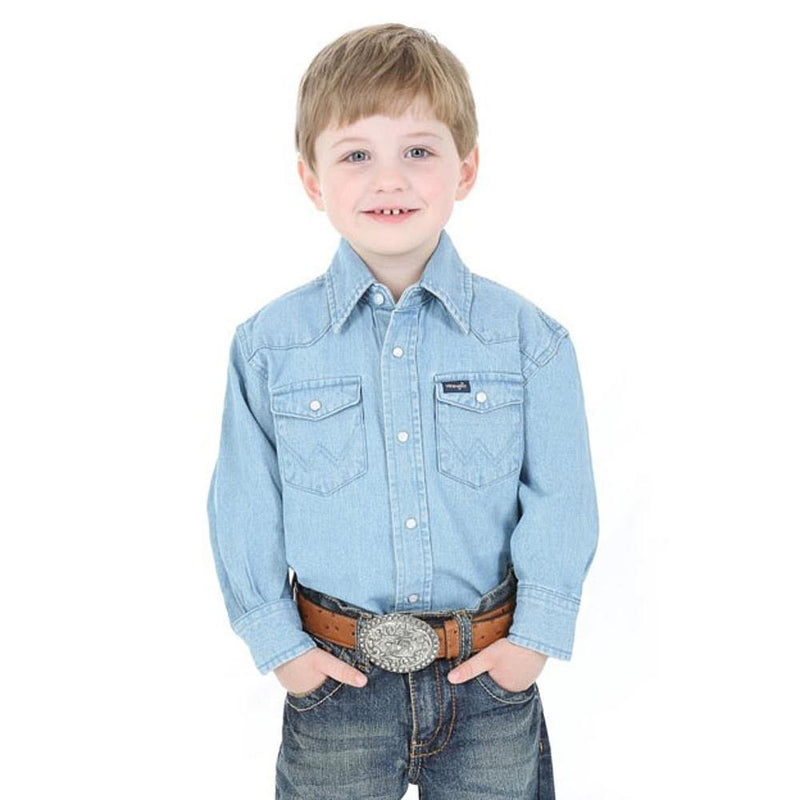 Boy's Washed Denim Work Shirt