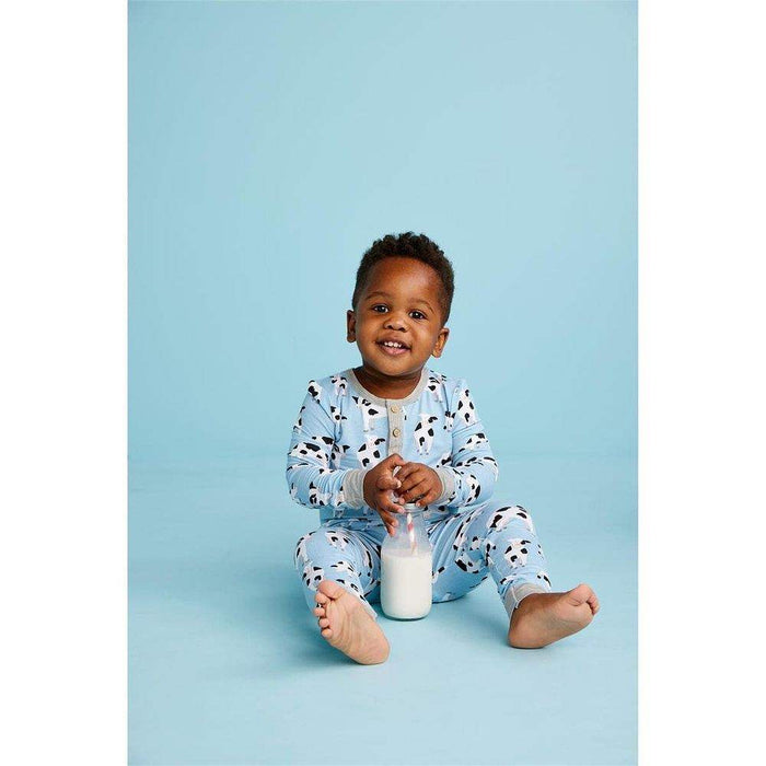 Mud Pie Boy's Blue Cow PJ Set
