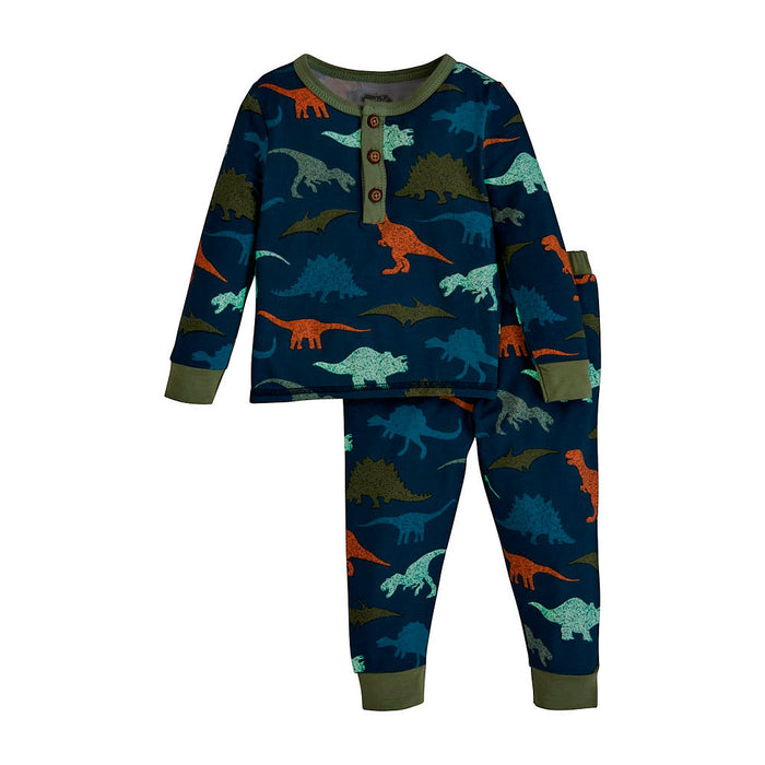 Mud Pie Boys Dino Glow PJ Set