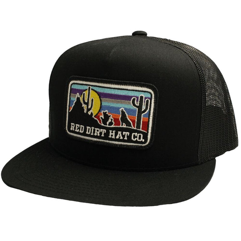 Coyote Black Desert Scene Patch Cap