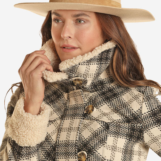 Panhandle Powder River Plaid Berber Wool Coat