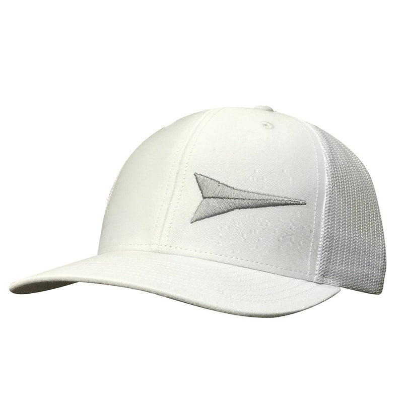 White Mesh Cap with Silver Rocket