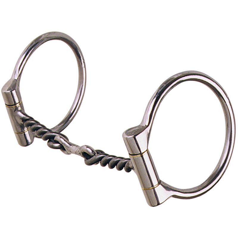 Twisted Wire Dog Bone Offset Dee Ring Snaffle Bit