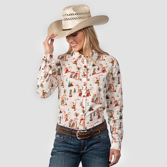 Cruel Girl Girl Womens Long Sleeve Print Western