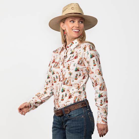Cruel Girl Girl Womens Long Sleeve Print Western