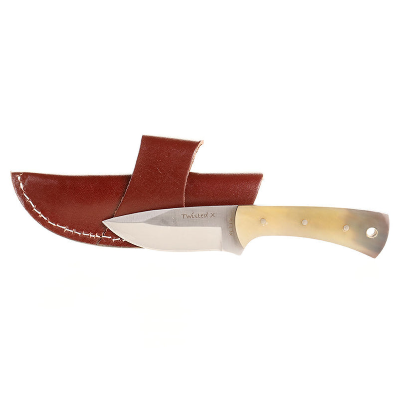 Twisted X Horn Grip Knife with Sheath