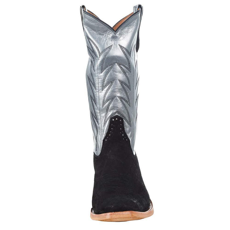 Rios Of Mercedes Men`s Black Buffed Elephant 13in. Gun Metal Kidskin Top KS Toe Boot