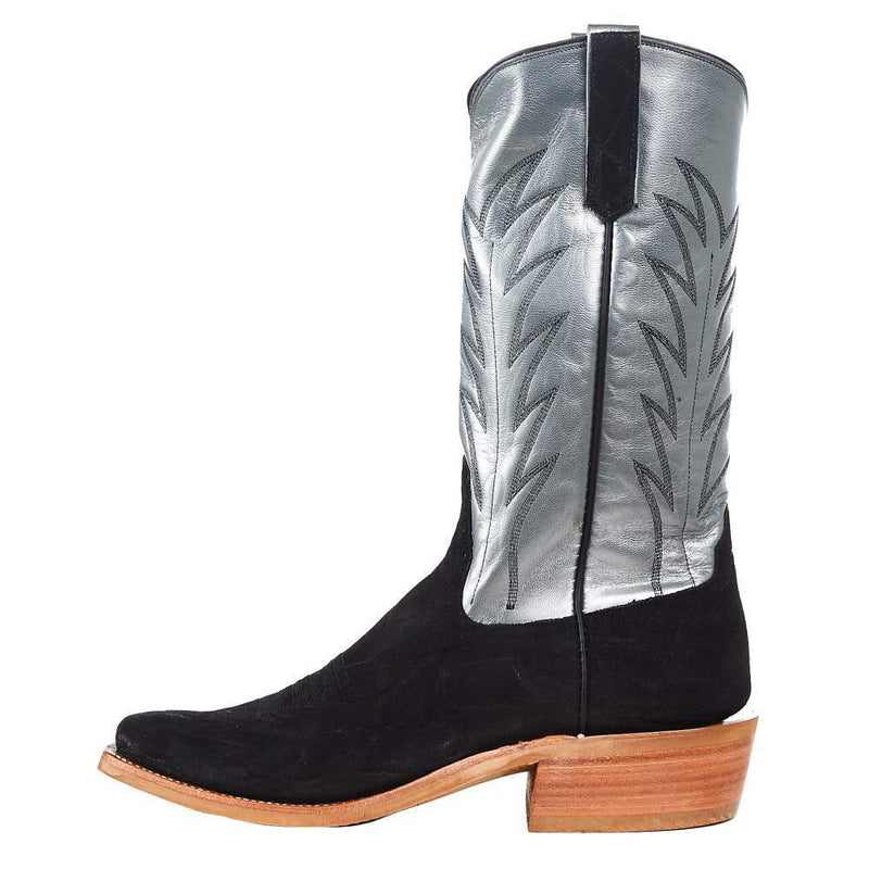 Rios Of Mercedes Men`s Black Buffed Elephant 13in. Gun Metal Kidskin Top KS Toe Boot