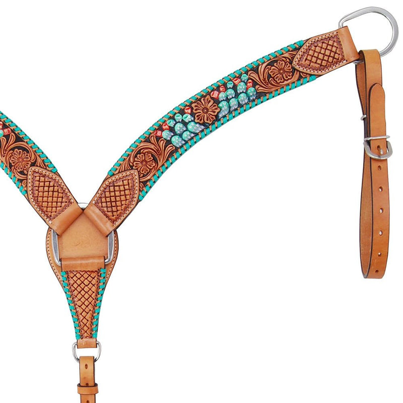 Painted Cactus Contoured Breast Collar