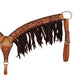 Floral Tooled Contoured Breast Collar with Fringe