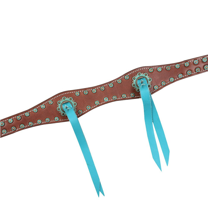 1 1/2" Scalloped Turquoise Blood Knot Breast Collar