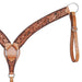 Floral and Brown Whipstitch 3 Inch Contoured Breast Collar