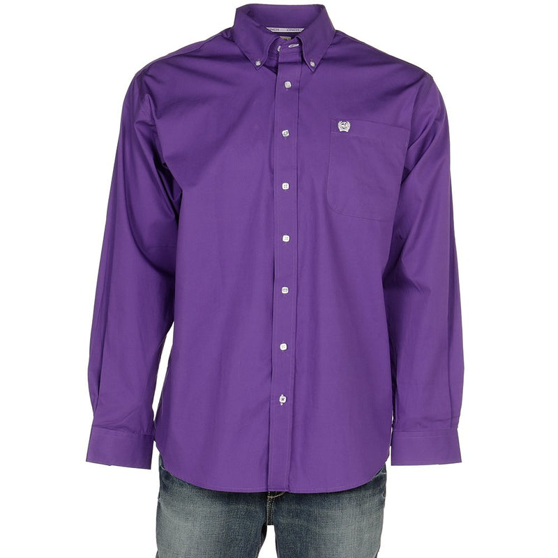 Men's Purple Pinpoint Oxford Long Sleeve Shirt