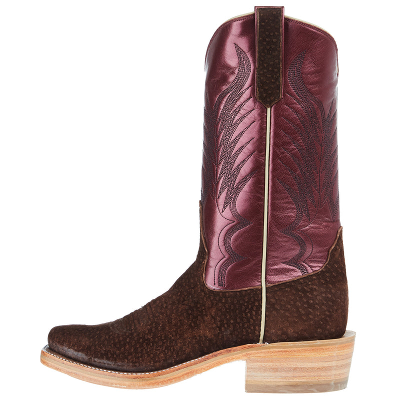 Rios Of Mercedes Women's Ride Ready Cafe Carpincho 12in Sangria Luster Kid Cutter Toe Boot