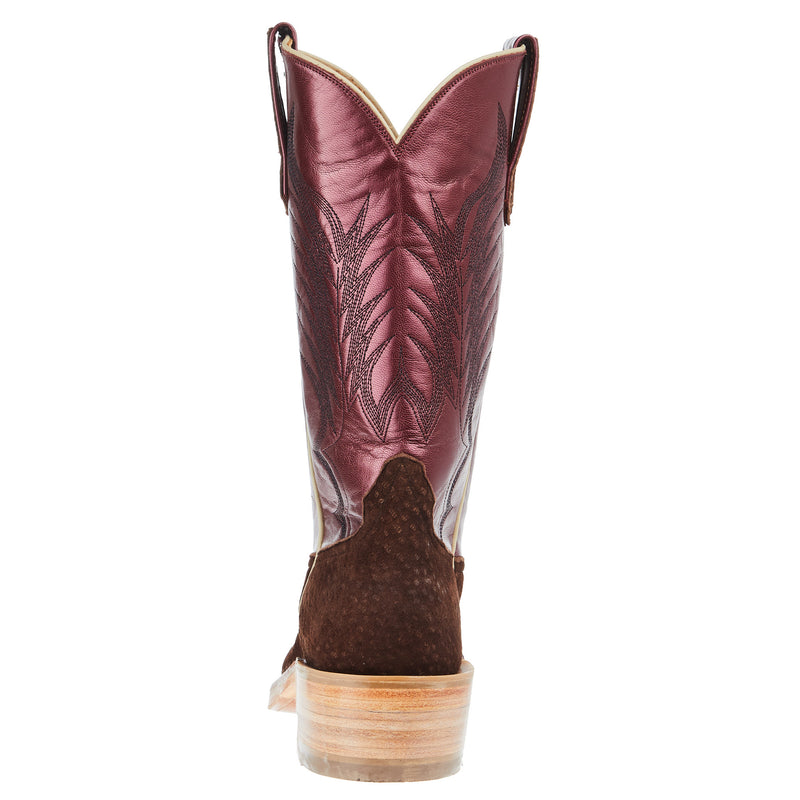 Rios Of Mercedes Women's Ride Ready Cafe Carpincho 12in Sangria Luster Kid Cutter Toe Boot