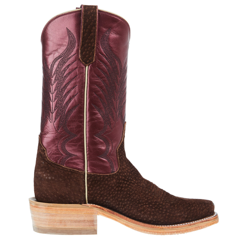 Rios Of Mercedes Women's Ride Ready Cafe Carpincho 12in Sangria Luster Kid Cutter Toe Boot