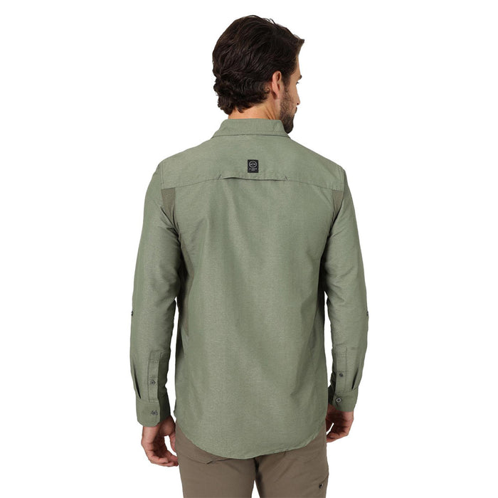 Wrangler Men's Dusty Olive Mixed Material Shirt