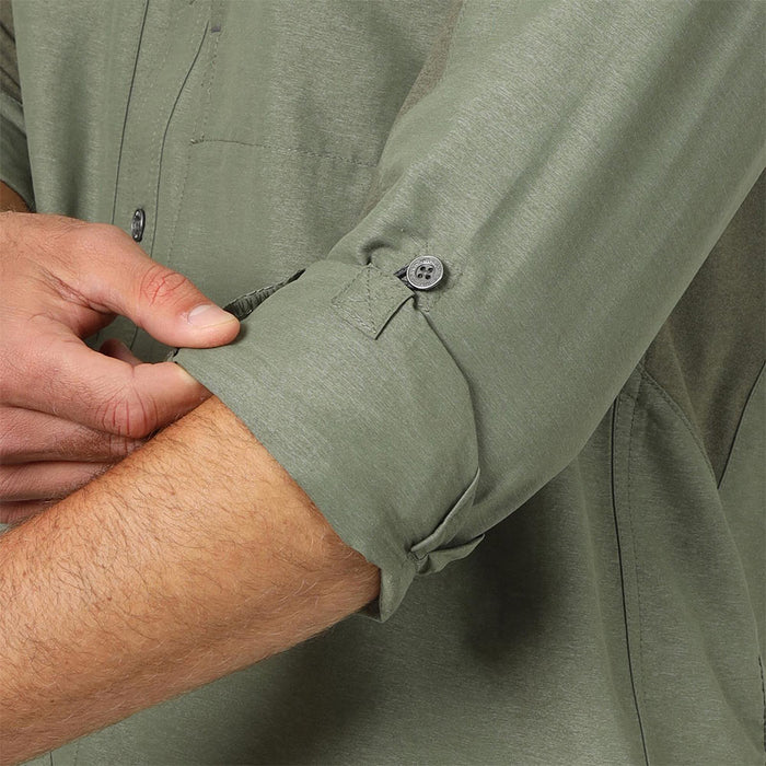 Wrangler Men's Dusty Olive Mixed Material Shirt