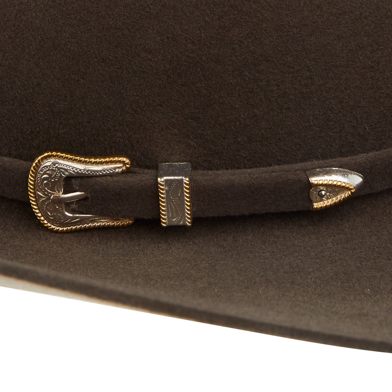 American Hats AHC 10X Pecan Round Oval 4 1/2 Inch Brim Open Crown Felt Hat