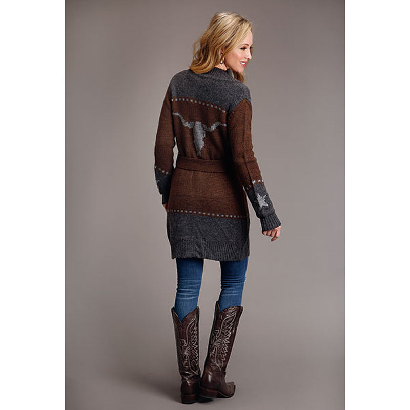 Stetson Apparel Womens Vintage Steer Head Cardigan